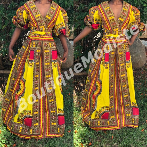 african dashiki maxi dress