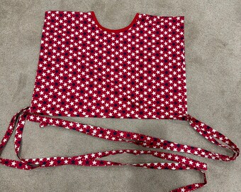 Small-medium Jeffy’s Tie-Around blouse in red white and blue , 4th of July women’s blouse , 4th of July outfit