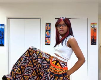 palazzo pants, atoghu skirt,  wide leg pants, wedding pants , African print pants, wedding pants, high waisted pants atoghu