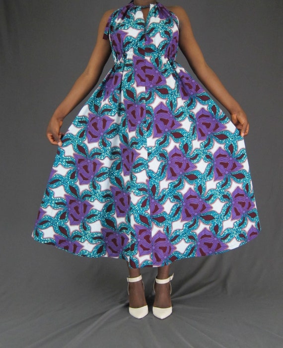 open back african print dresses
