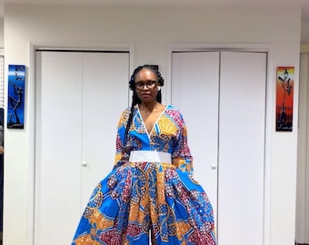 African print wide leg pants, palazzo jumpsuit, Ankara jumpsuit