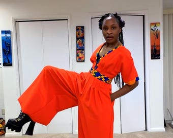 sexy jasmine jumpsuit, Harem jumpsuit, Ankara jumpsuit, sexy red jumpsuit, red jumpsuit, ballon pants, ballon pants jumpsuit