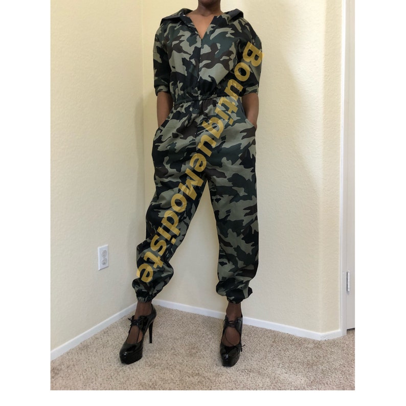 Camo Hooded Jumpsuit/camouflage Jumpsuit/ Hooded Jumpsuit/camouflage
