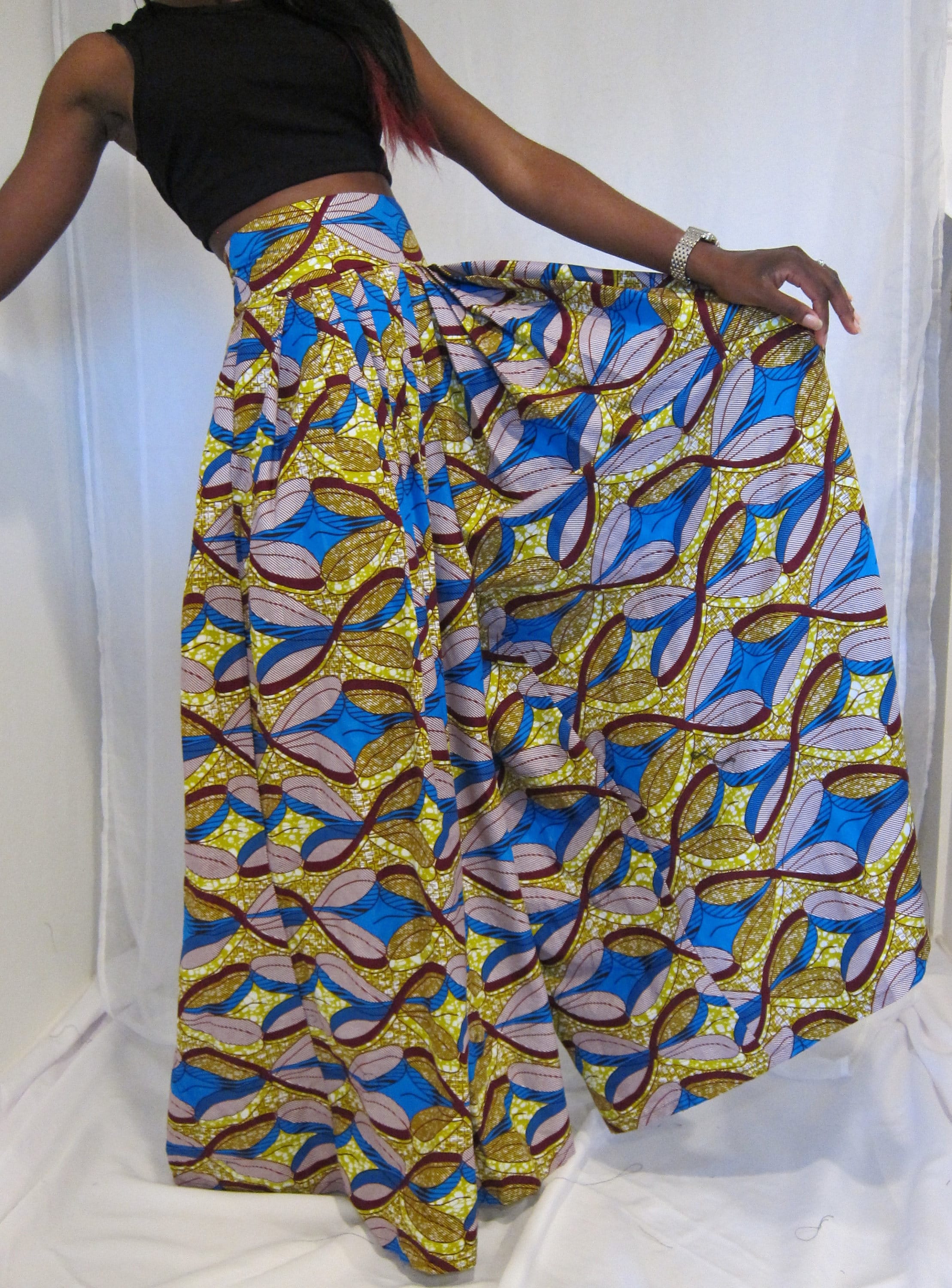 Wide Leg African Print Pants
