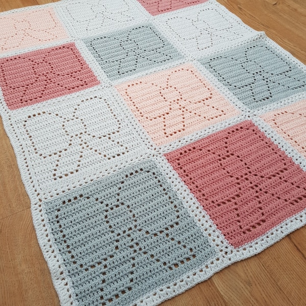 Bow Blanket Crochet Filet Pattern