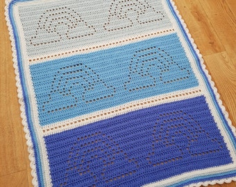 Clouds and Rainbows Blanket Crochet Pattern