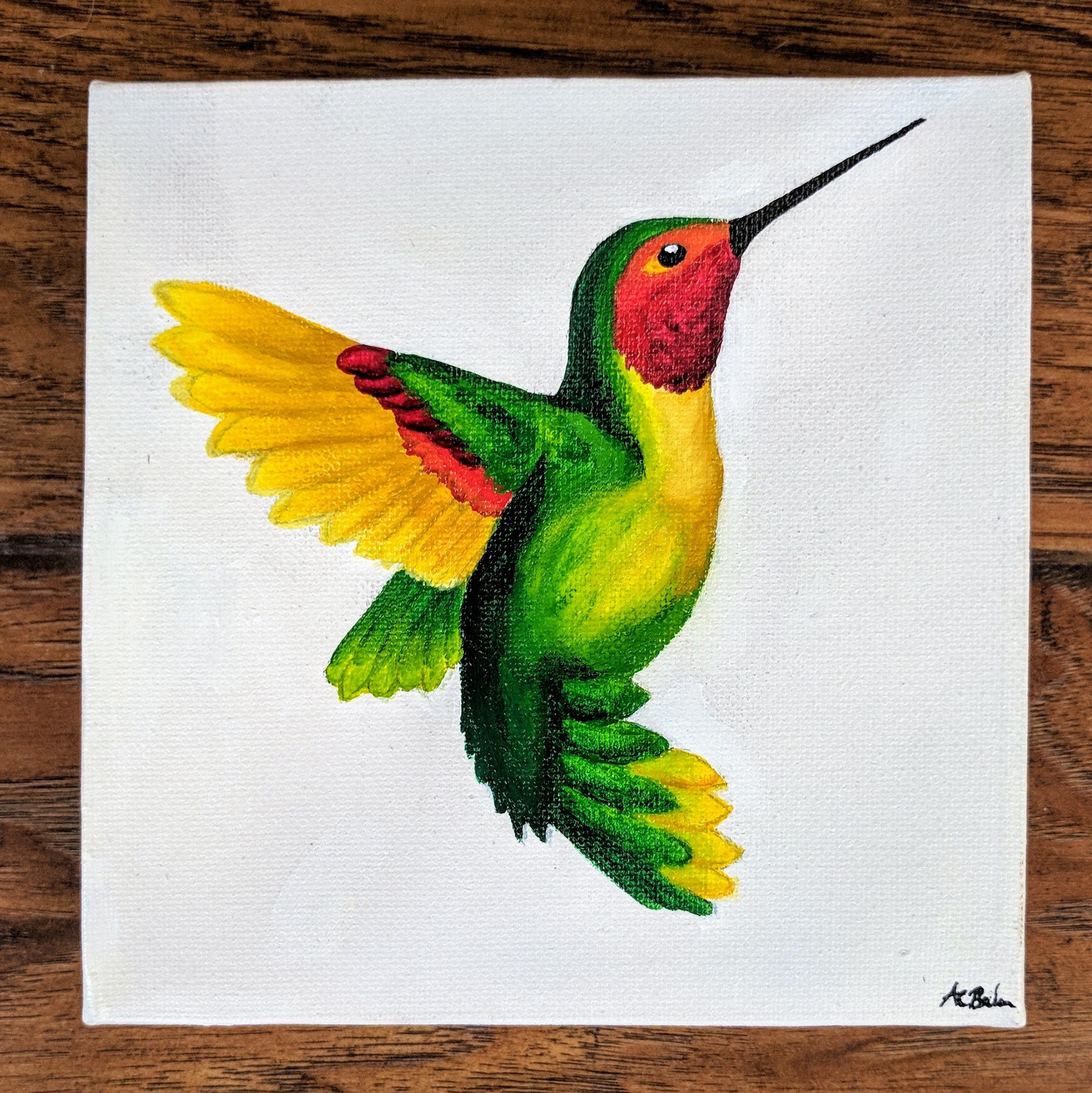 Hummingbird painting fine art original acrylic painting Etsy