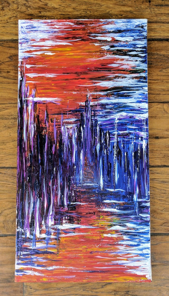 Colorful Abstract Acrylic Painting on Canvas Original Art Etsy