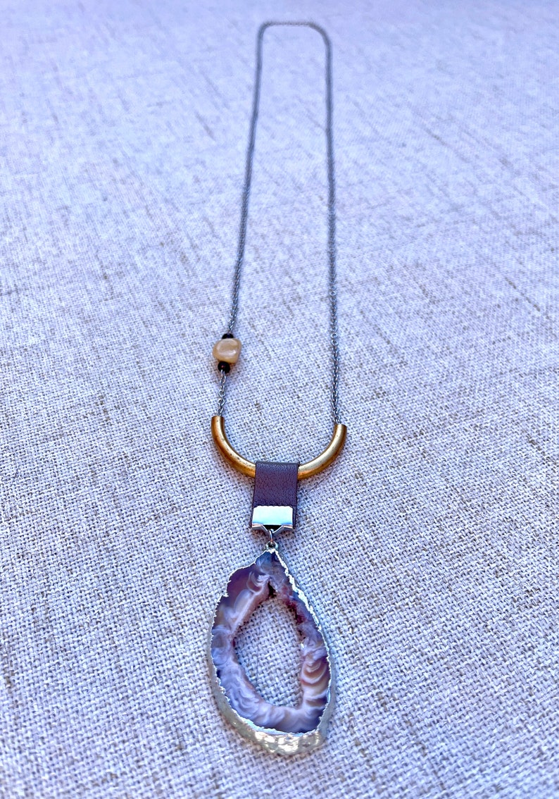Slice of life 33, agate long necklace image 5