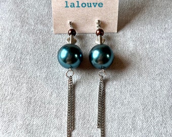 earrings with ball and chain "Disco"