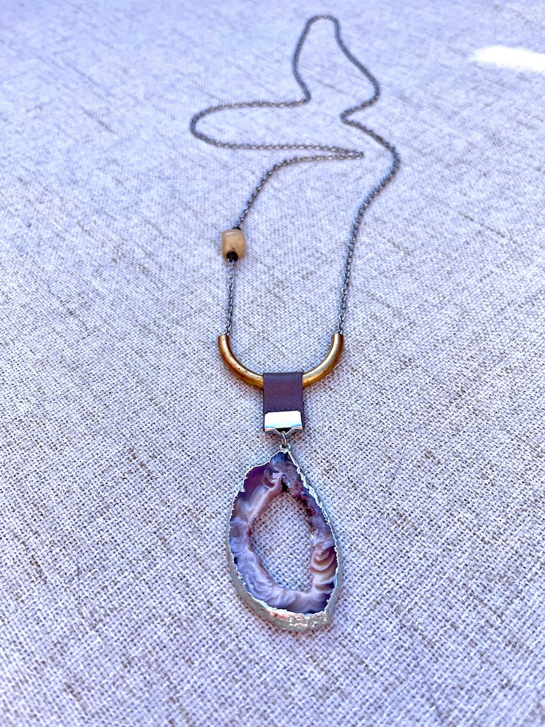 Slice of life 33, agate long necklace image 3