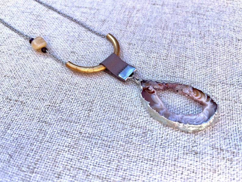 Slice of life 33, agate long necklace image 6