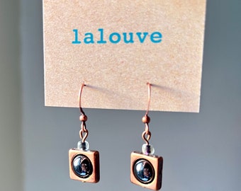 “copper hematite” earrings