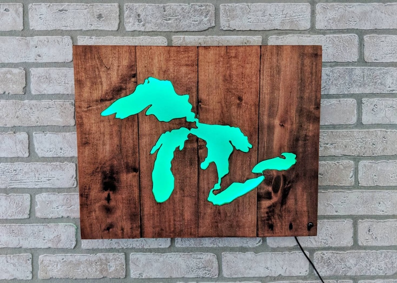 Great Lakes State Wall Decor Etsy