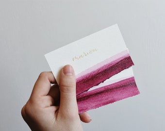 Ombre Acuarela Place Cards - Tarjetas de lugar de boda - Tarjetas de escolta de acuarela - Ombre Place Cards - Hand Torn Escort Cards - Bridal Shower