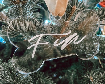Adorno para mascota personalizado - Adorno acrílico con forma de hueso de perro - Adorno navideño personalizado con nombre de perro - Regalo para amantes de los perros - Regalo personalizado para las fiestas