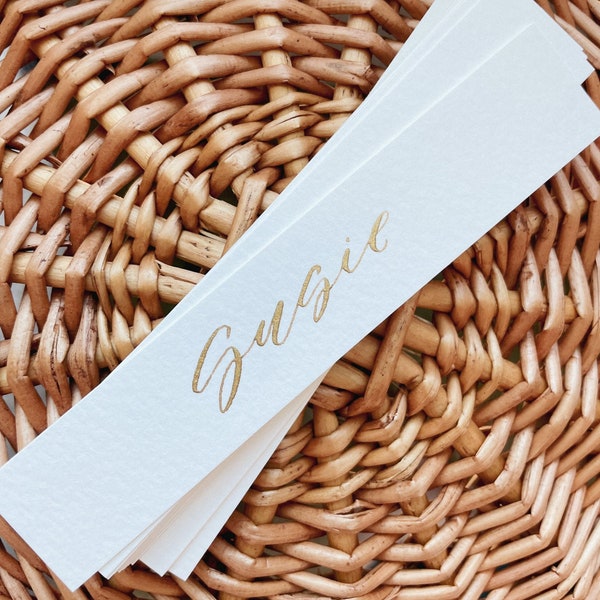 Custom Wedding Place Cards, Calligraphy Escort Cards, Flat Name Cards, Table Place Cards with Hand Lettering, Wedding Shower Escort Cards