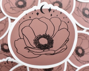 Botanical Vinyl Sticker - Die Cut Sticker - Floral Die Cut Sticker - Floral Vinyl Sticker - Fall Sticker - Halloween Sticker - Hydroflask