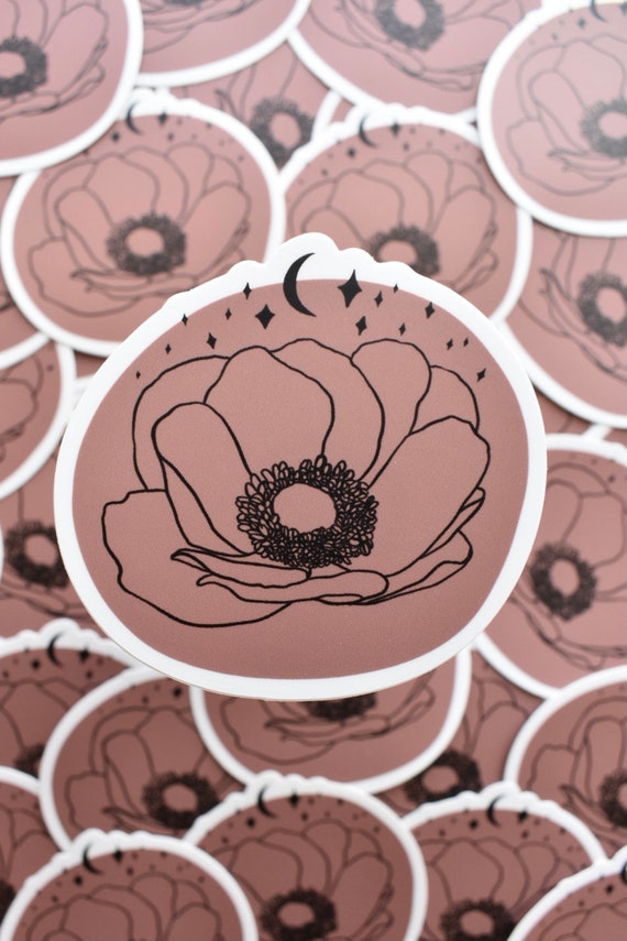 Journal Sticker Die Cut Floral Sticker Botanical Floral Die Cut Vinyl ...