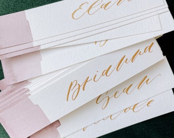 Tarjetas de lugar personalizadas Bodas, Tarjetas de nombre de caligrafía personalizadas, Tarjetas de acompañante de acuarela mínima, Tarjetas de nombre de acuarela, Decoración de boda mínima