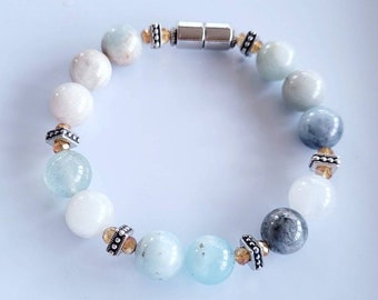 Aquamarine magnetic bracelet