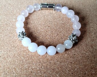 Rose Quartz and Clear Quartz crystal bracelet