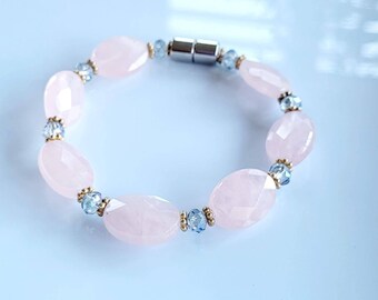 Rose Quartz magnetic bracelet