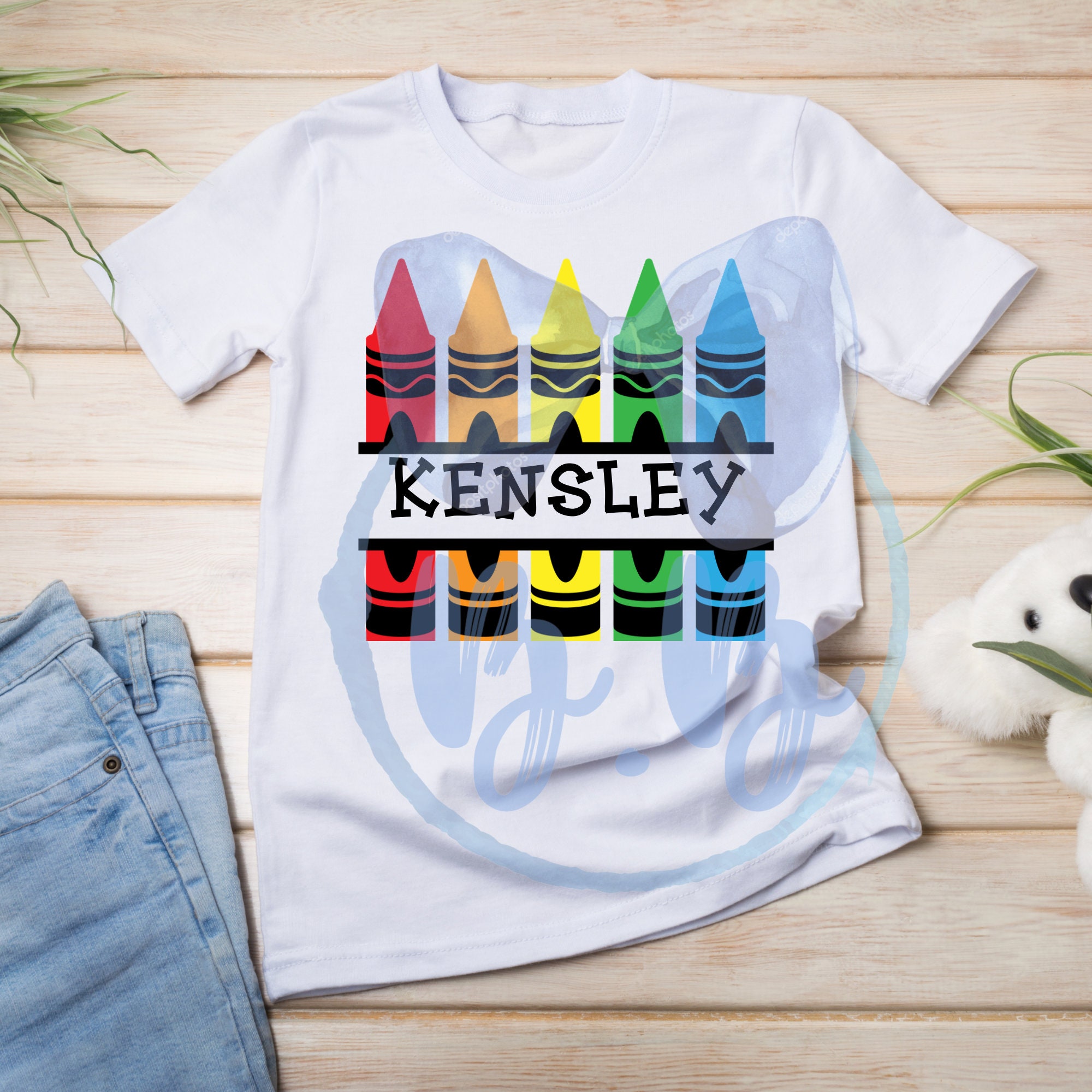 Crayon Shirt Monogram Shirt Personalized Shirt Digital Etsy