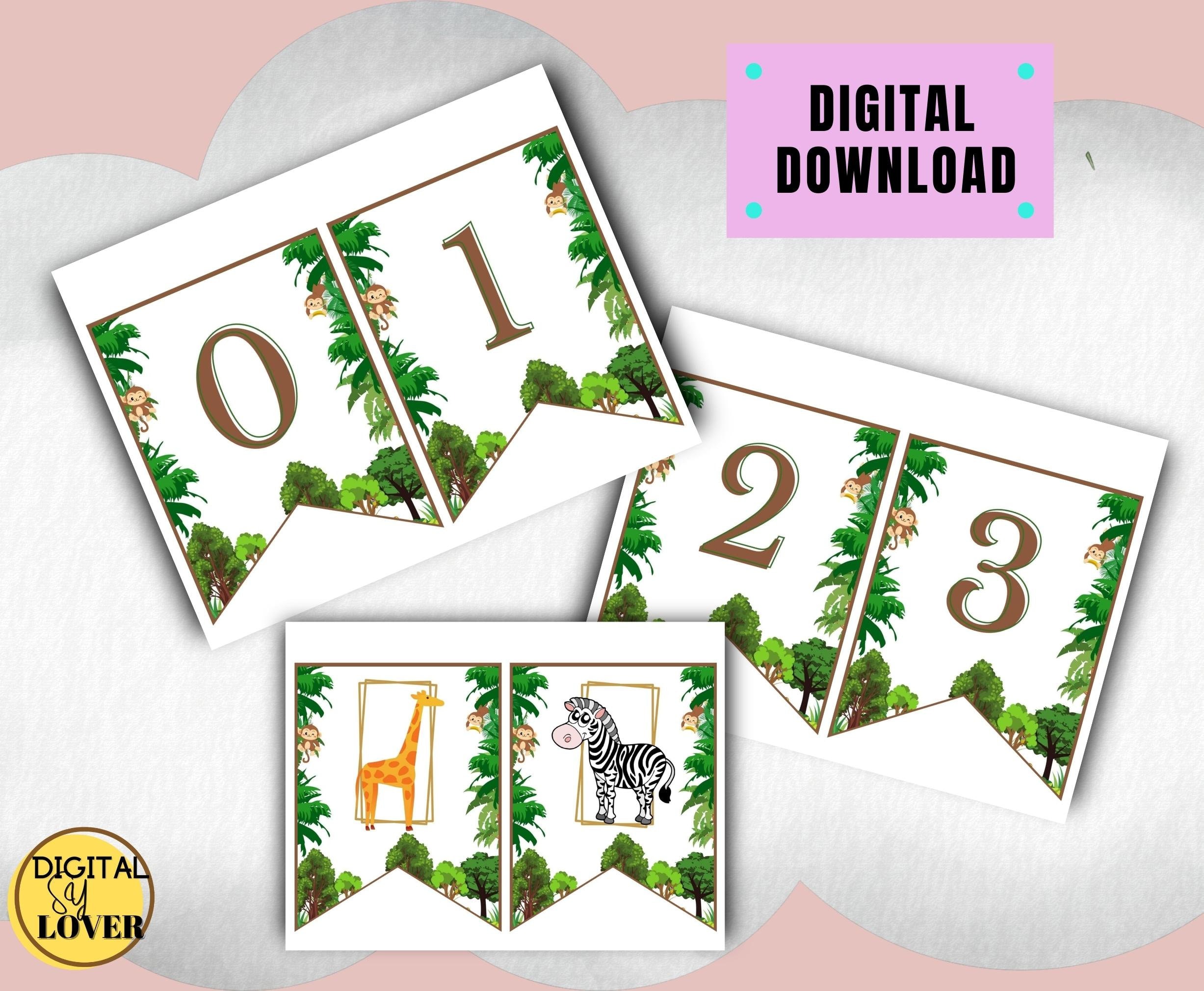 safari banner letters printable jungle banner safari party etsy