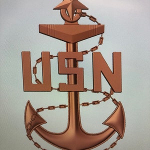 3D Navy Senior Chief Ankerdatei ideal zum Schneiden auf CNC-Fräser das Bild ist die genaue Datei, die in vcarve und aspire geladen wird