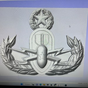 EOD Master Badge 3D STL en objectbestand geweldig voor het snijden op CNC-router het beeld is het exacte bestand geladen in vcarve en aspire