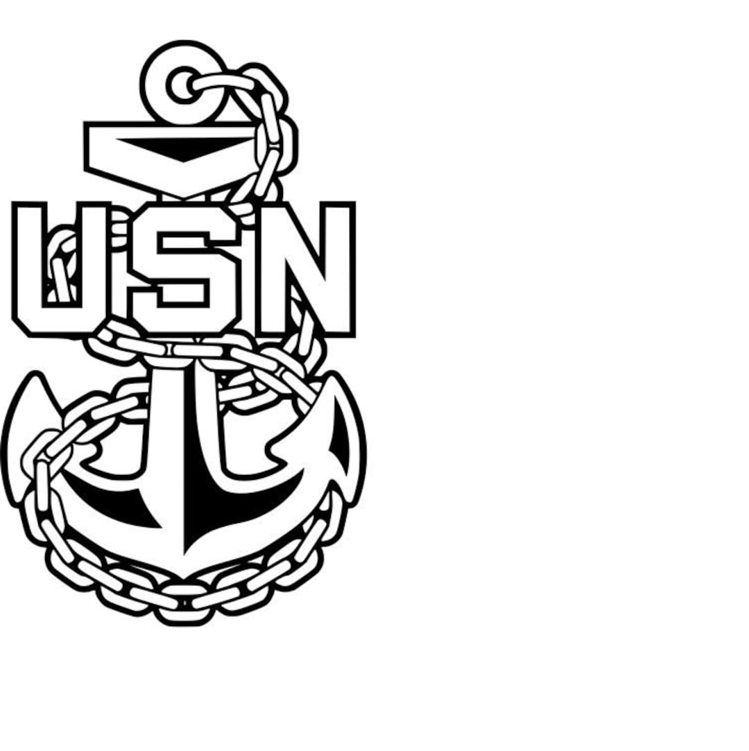 DXF US Navy Chief Senior and Master Fouled Anchors Dxf File for Use on