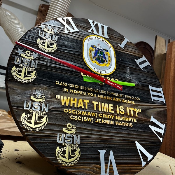 Navy Chief Wall Clock Etsy