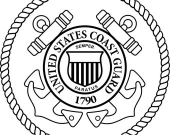 Sello de la Guardia Costera de EE. UU. DXF Archivo SVG dxf bueno para usar en máquinas cnc, láseres, enrutadores de plasma, cortadores de vinilo y chorro de agua