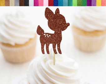Baby Deer Cupcake Toppers, Fawn Cupcake Toppers, Woodland Party Decorations, Oh Deer Baby Shower Decor, Forest Cupcake Toppers, Food Picks