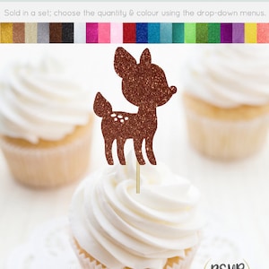 Baby Deer Cupcake Toppers, Fawn Cupcake Toppers, Woodland Party Decorations, Oh Deer Baby Shower Decor, Forest Cupcake Toppers, Food Picks