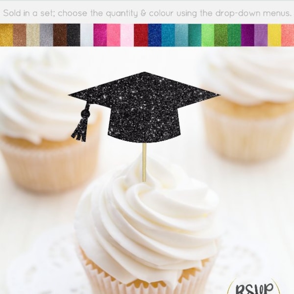 Graduation Cap Cupcake Toppers, Graduation Party Decorations, Graduation Hat Food Picks, 2024 Graduation Party, Congratulations Graduates