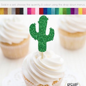 Cactus Cupcake Toppers, Cactus Food Picks, Cactus Party Decor, Cinco De Mayo Cupcake Toppers, Fiesta Party Decor, Fiesta Cupcake Toppers