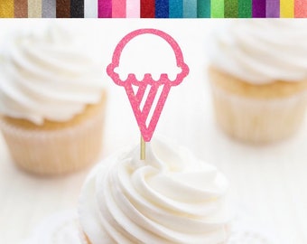 Ice Cream Cupcake Toppers, Ice Cream Themed Party Decorations, Sprinkle Party Decorations, Ice Cream Social Decor, Summer Cupcake Toppers