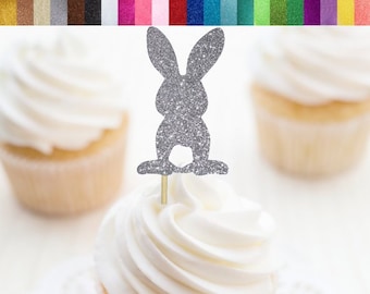 Bunny tag or cupcake topper Easter pack of 6
