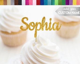 Custom Name Cupcake Toppers, Personalized Cupcake Toppers, Birthday Cupcake Toppers, Name Food Picks, Custom Food Picks