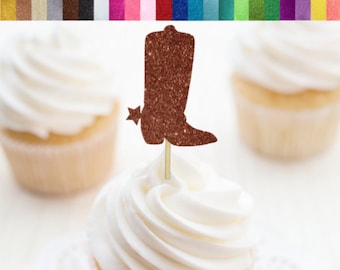 Cowboy Boot Cupcake Toppers, Cowgirl Party Decor, Derby Cupcake Toppers, Rodeo Party Decor, Country Party Decor, Boot Food Picks