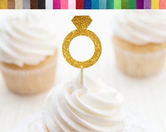 Ring Cupcake Toppers, Hochzeit Cupcake Toppers, Verlobung Cupcake Toppers, Braut Shower Cupcake Toppers, Diamant Ring Food Picks