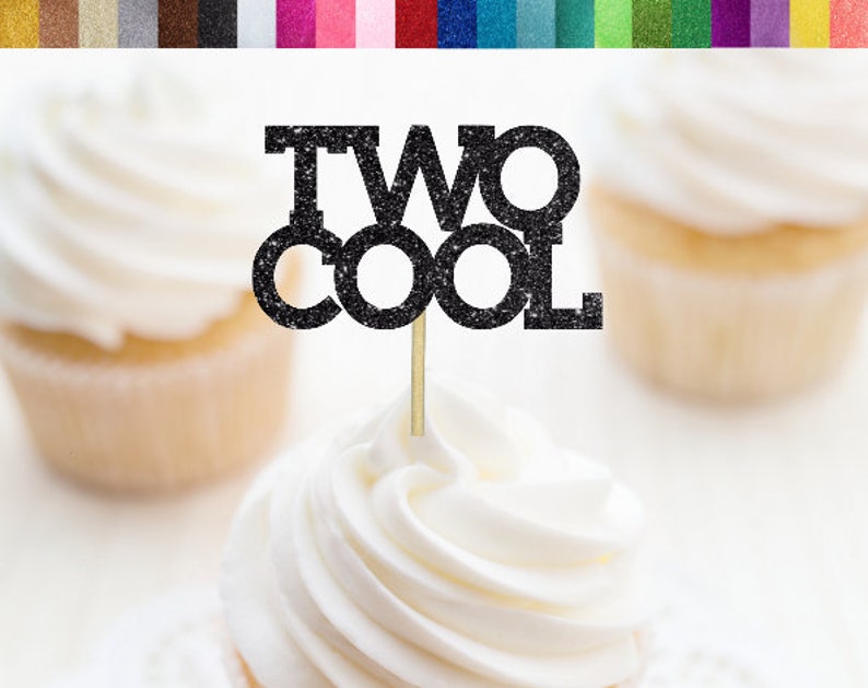 Two Cool Cupcake Toppers Two Cool Party Decorations 2nd Birthday Cupcake Toppers Second Birthday Party Decorations 2 Cool