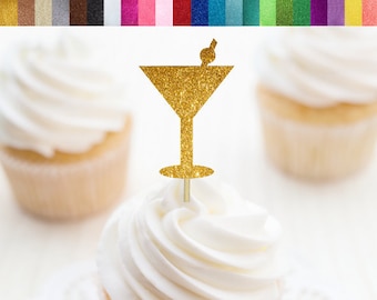 Martini Cupcake Toppers, Martini Glass Food Picks, Bachelorette Cupcake Toppers, Finally Legal Cupcake Toppers, Girl's Night Out Party Decor