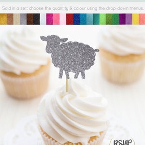 Lamb Cupcake Toppers, Sheep Cupcake Toppers, Little Lamb Party, Farm Food Picks, Farm Themed Birthday Party Decor, Farm Party Decorations