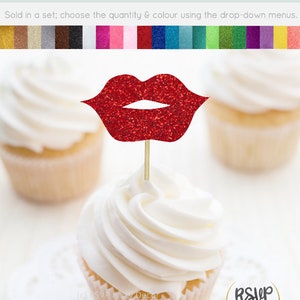Lips Cupcake Toppers, Lip Food Picks, Bachelorette Cupcake Toppers, Bridal Shower Cupcake Toppers, Hen Party Decorations, Lipstick Toppers