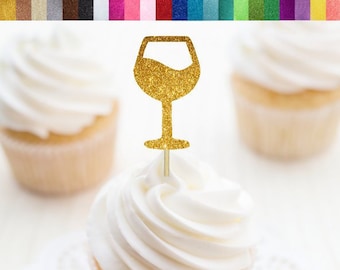 Wine Cupcake Toppers, Wine Glass Food Picks, Aged To Perfection Party Decorations, Wine Themed Birthday Party Decor, Wine and Cheese Party