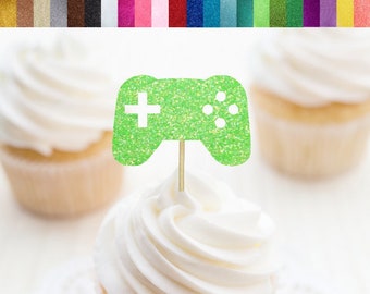 Video Game Controller Cupcake Toppers, Video Game Party Decorations, Video Game Birthday, Level Up Birthday, Game Controller Food Picks