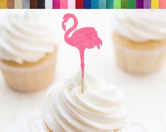 Flamingo Cupcake Toppers, Flamingo Food Picks, Flamingo Party Decorations, Let's Flamingle, Tropical Theme Party, Tropical Cupcake Toppers